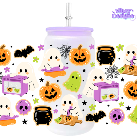 Uv Dtf Wrap For 16oz Libbey Glass - Haunted Kitchen Fun
