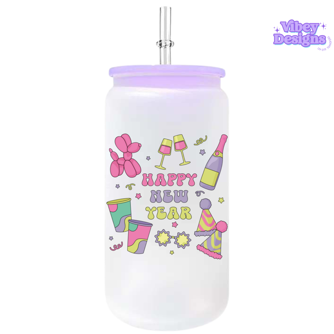 UV-DTF Transfer for Bottle, Glass, Mug, Diary - Happy New Year