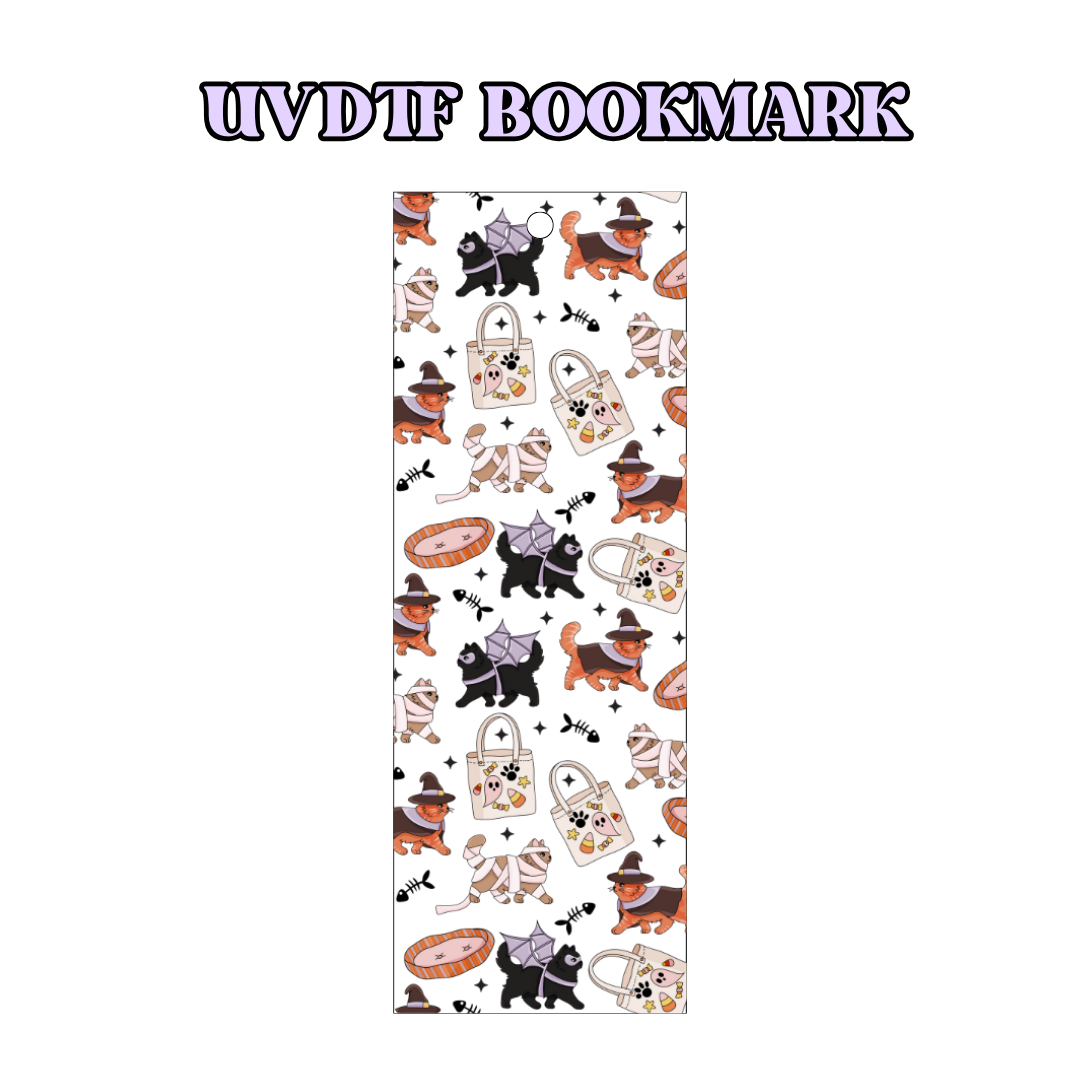 UV-DTF Bookmark Transfer - Halloween Cats