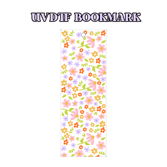 UV-DTF Bookmark Transfer - Flower Pattern