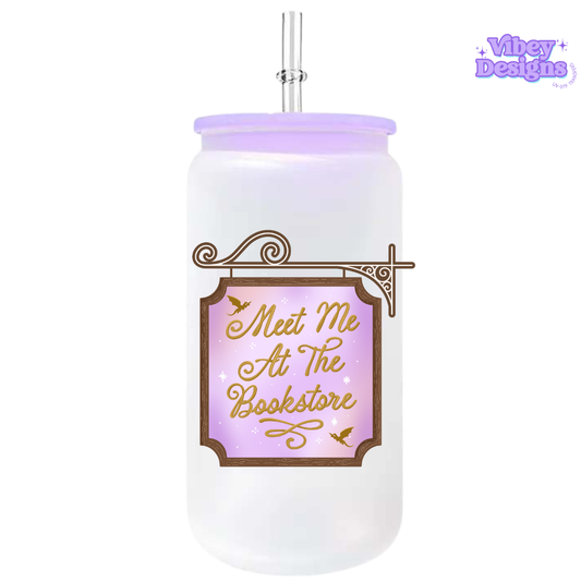 UV-DTF Transfer for Bottle, Glass, Mug, Diary - Meet me at the bookstore