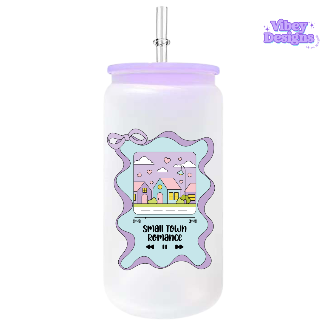 UV-DTF Transfer for Bottle, Glass, Mug, Diary - Small Town Romance