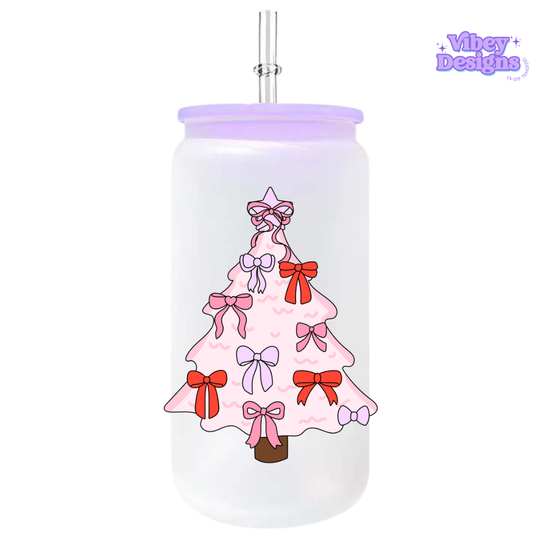 UV-DTF Transfer for Bottle, Glass, Mug, Diary - Christmas tree bow