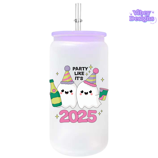 UV-DTF Transfer for Bottle, Glass, Mug, Diary - Party like it's 2025