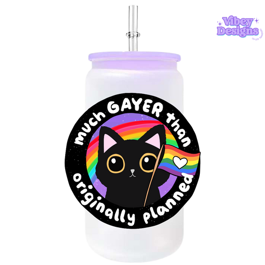 UV-DTF Transfer for Bottle, Glass, Mug, Diary - Much Gayer than originally planned