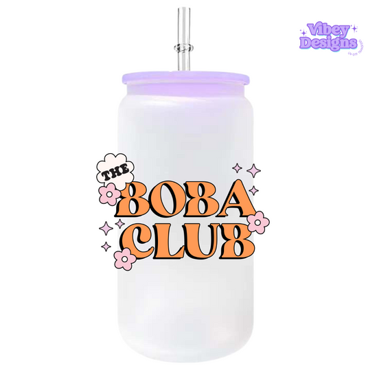 UV-DTF Transfer for Bottle, Glass, Mug, Diary - Boba Club