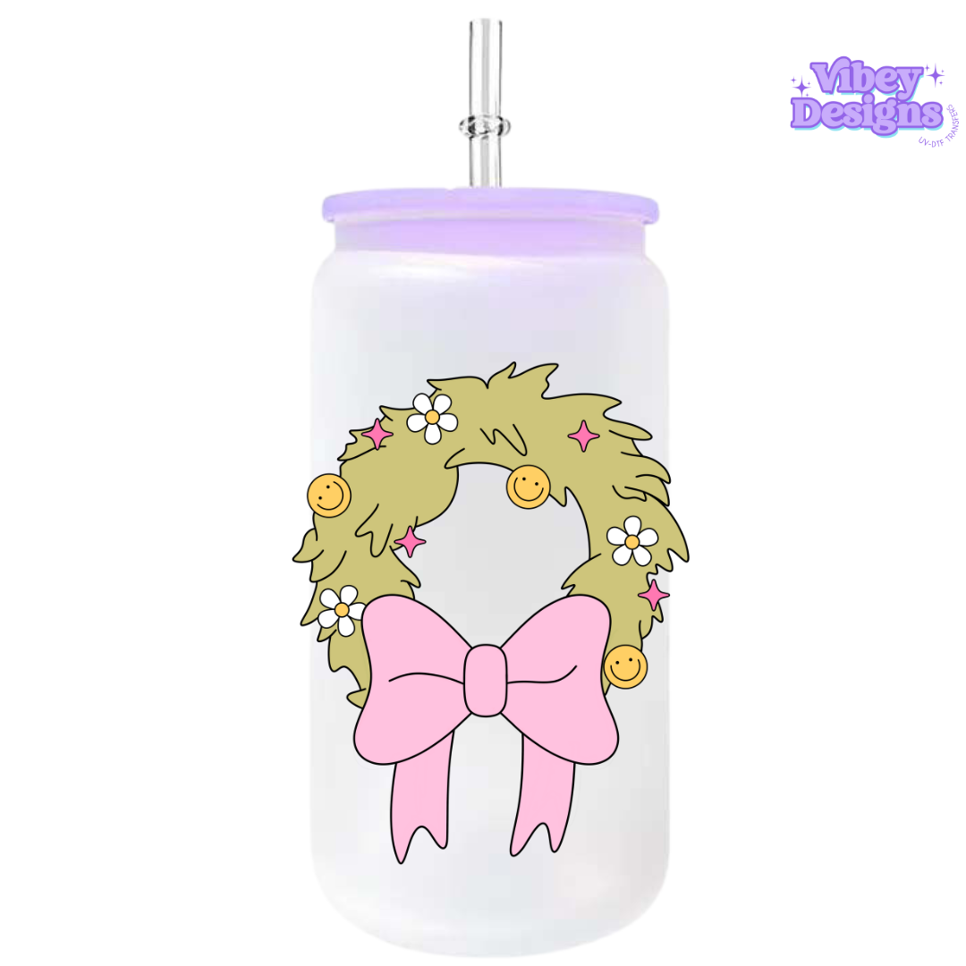 UV-DTF Transfer for Bottle, Glass, Mug, Diary - Jolly Wreath