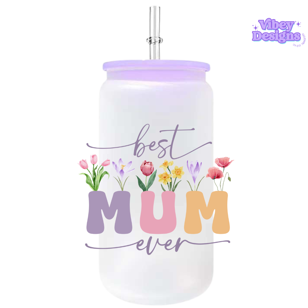 UV-DTF Transfer for Bottle, Glass, Mug, Diary - Best Mum Ever