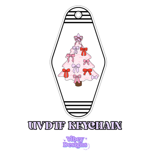 RTS Motel Keychain | Shot glass Decal - Christmas tree bow