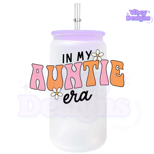 RTS UV-DTF Transfer for Bottle, Glass, Mug, Diary - In My Auntie Era