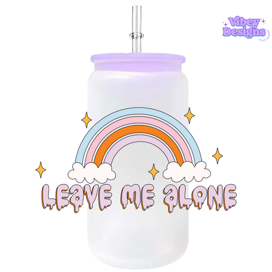 UV-DTF Transfer for Bottle, Glass, Mug, Diary - Leave Me Alone