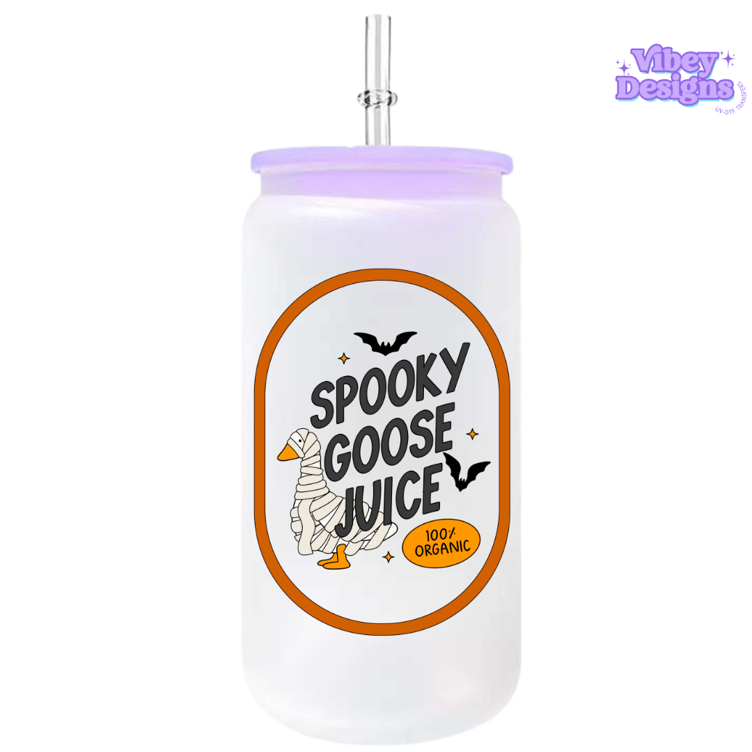 UV-DTF Transfer for Bottle, Glass, Mug, Diary - Spooky Goose Juice Orange