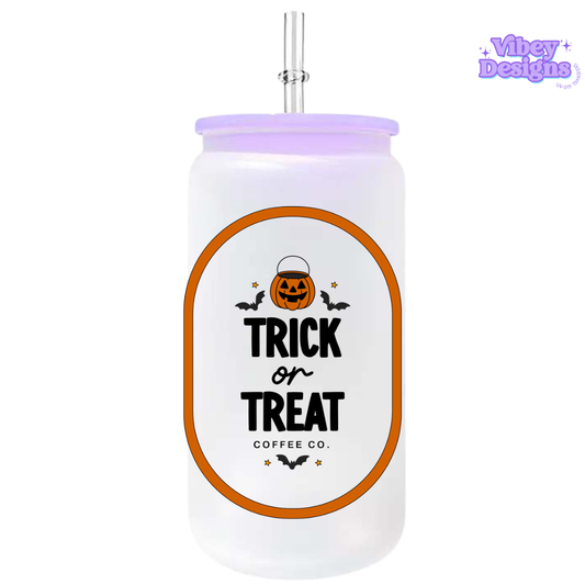 UV-DTF Transfer for Bottle, Glass, Mug, Diary - Trick or treat orange