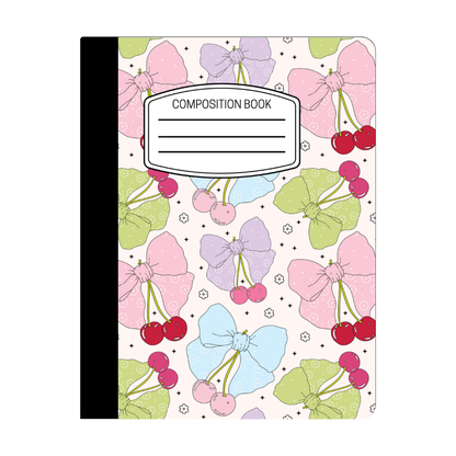 Composition Notebook - Bows & Cherries