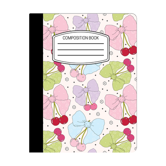 Composition Notebook - Bows & Cherries