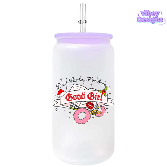 UV-DTF Transfer for Bottle, Glass, Mug, Diary - Dear Santa I've Been a Goodgirl