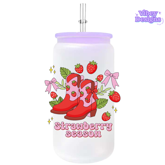 UV-DTF Transfer for Bottle, Glass, Mug, Diary - Strawberry Season