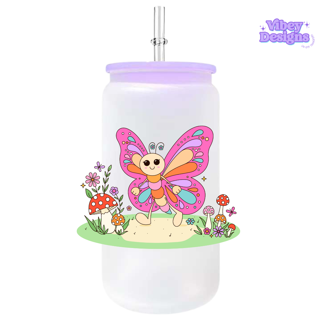 UV-DTF Transfer for Bottle, Glass, Mug, Diary - Cute Butterfly