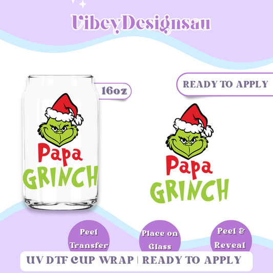 RTS UV-DTF Transfer for Bottle, Glass, Mug, Diary - Christmas Papa