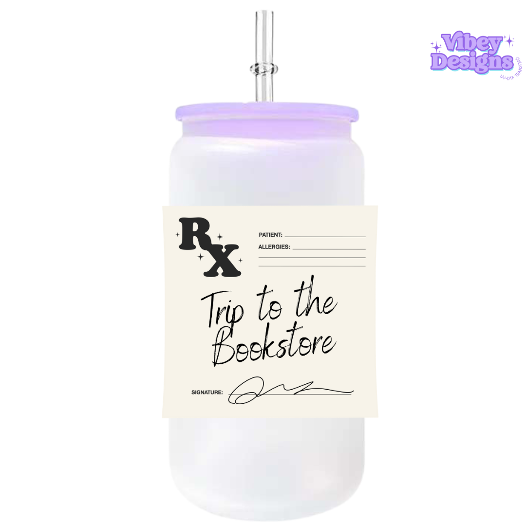 UV-DTF Transfer for Bottle, Glass, Mug, Diary - Trip to the book store