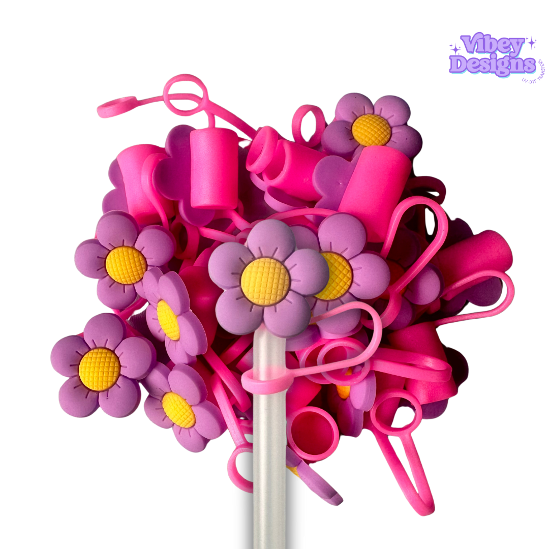 Purple Daisy 40oz Straw Topper