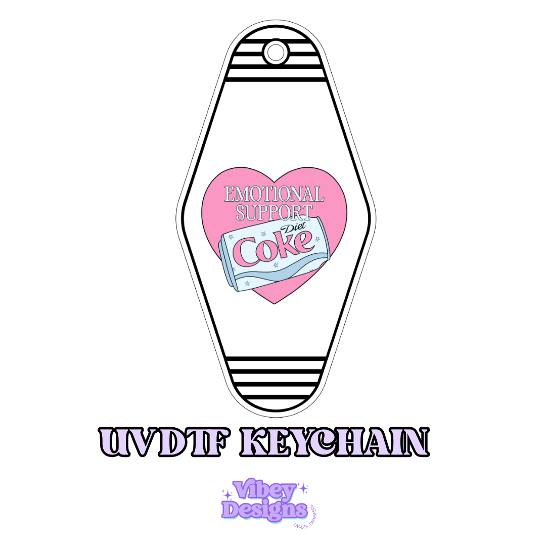 RTS Motel Keychain | Shot glass Decal - Emotional Support Diet Coke