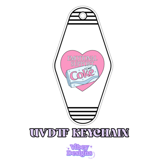 RTS Motel Keychain | Shot glass Decal - Emotional Support Diet Coke
