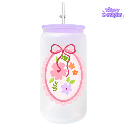 UV-DTF Transfer for Bottle, Glass, Mug, Diary - Flower Frame