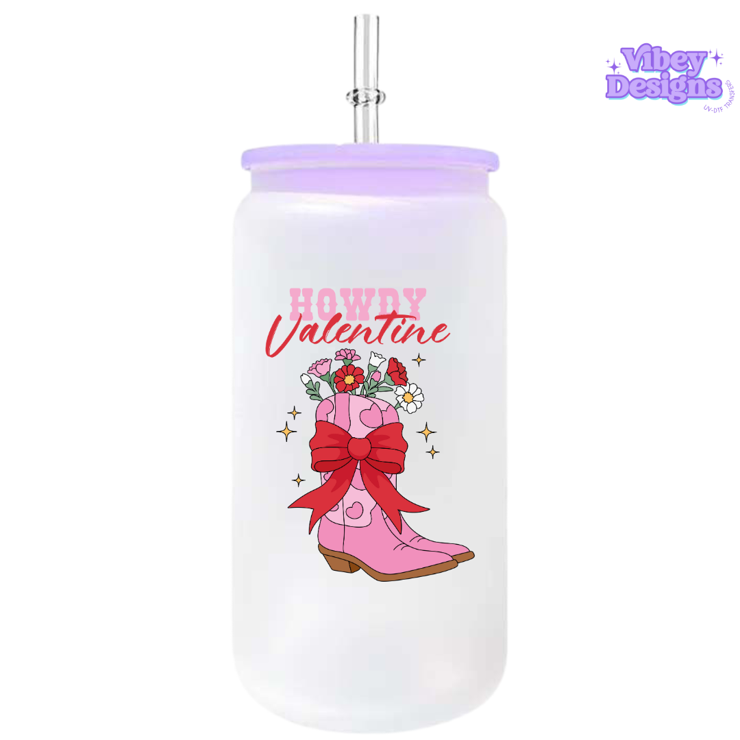 Uv Dtf Wrap For 16oz Libbey Glass - Howdy Valentines