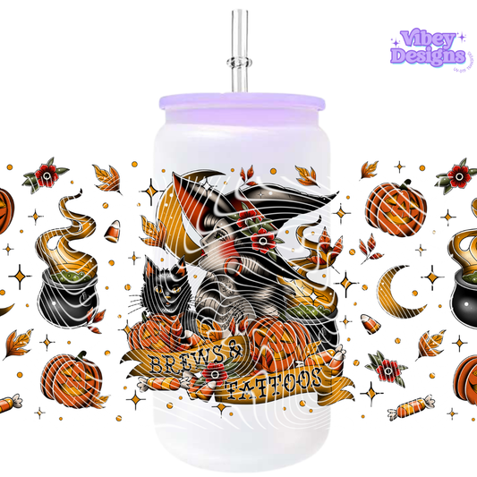 Uv Dtf Wrap For 16oz Libbey Glass - Brews & Tattoos