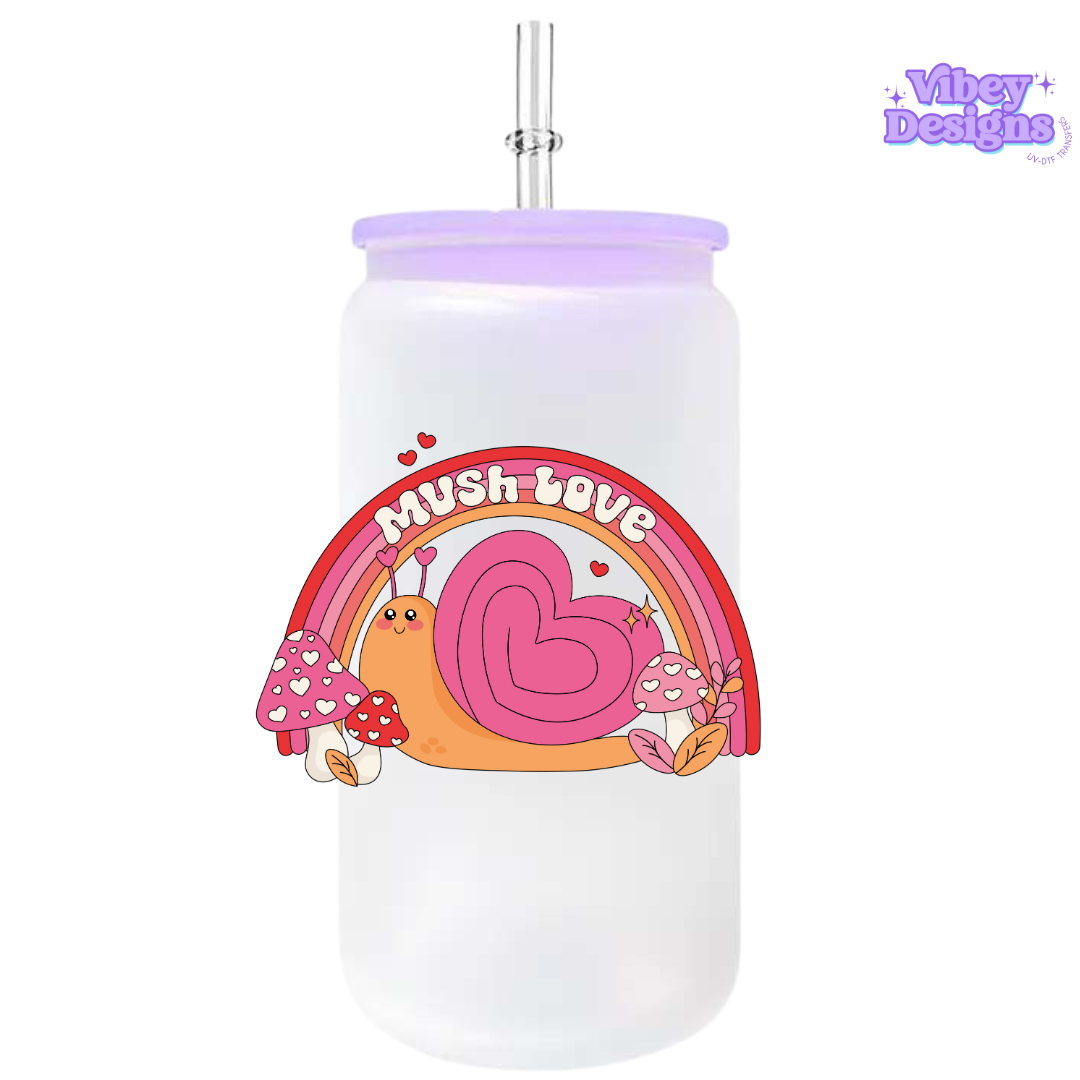 UV-DTF Transfer for Bottle, Glass, Mug, Diary - Mush Love