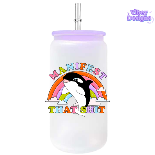 UV-DTF Transfer for Bottle, Glass, Mug, Diary - Manifest that shit