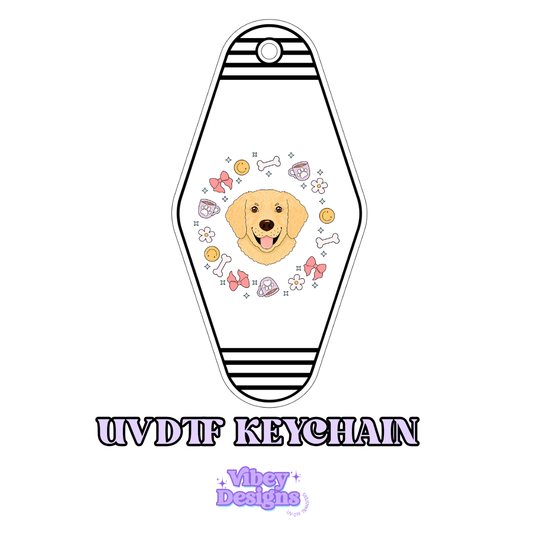 RTS Motel Keychain | Shot glass Decal - Golden Retriever