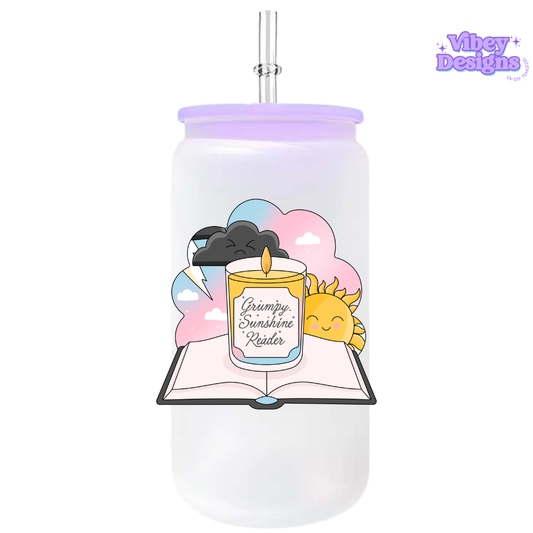 UV-DTF Transfer for Bottle, Glass, Mug, Diary - Grumpy sunshine reader