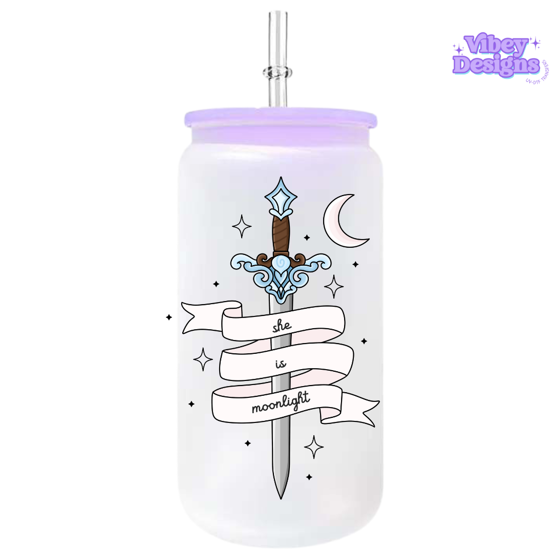 UV-DTF Transfer for Bottle, Glass, Mug, Diary - She is moonlight