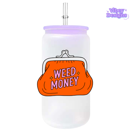UV-DTF Transfer for Bottle, Glass, Mug, Diary - Weed Money Orange