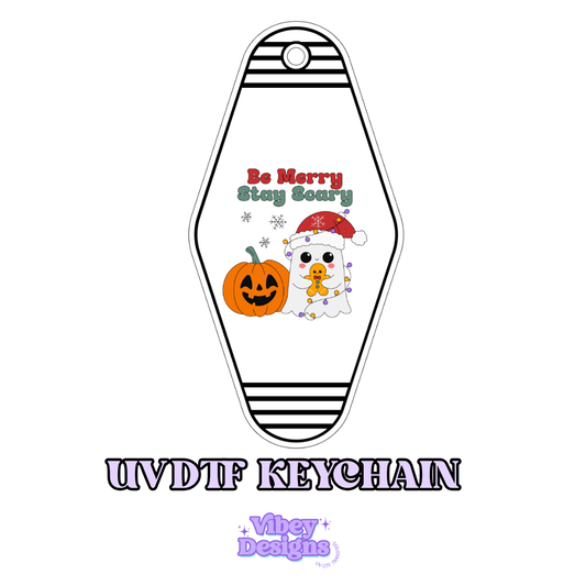 RTS Motel Keychain | Shot glass Decal - Be merry stay scary
