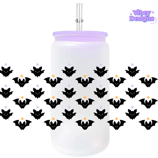 Uv Dtf Wrap For 16oz Libbey Glass - Bat Pattern