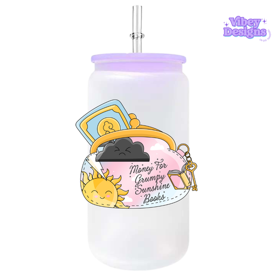 UV-DTF Transfer for Bottle, Glass, Mug, Diary - Grumpy sunshine money