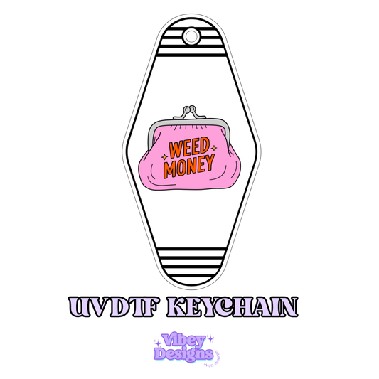 RTS Motel Keychain | Shot glass Decal - Weed Money Pink