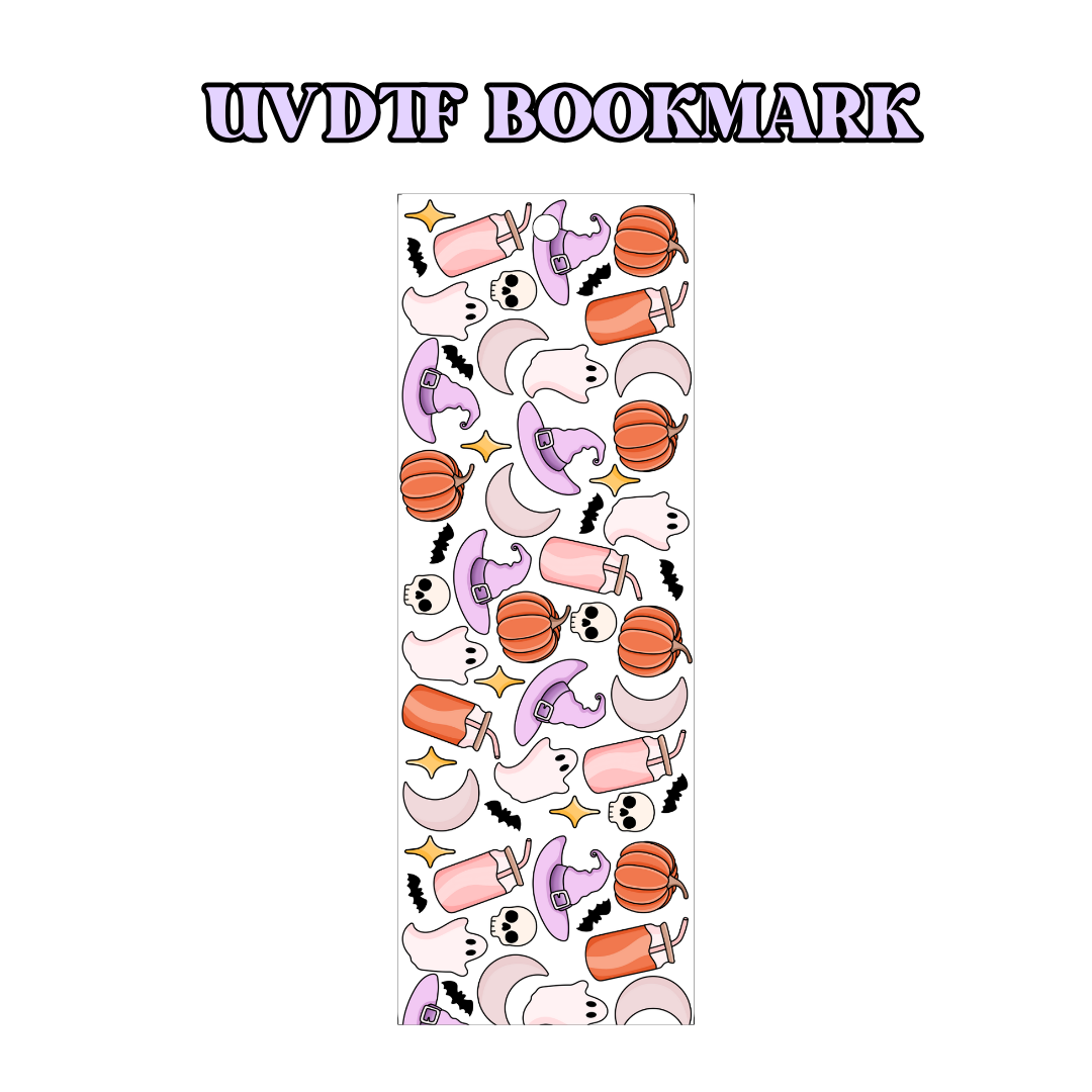 UV-DTF Bookmark Transfer - Halloween Coffee Purple