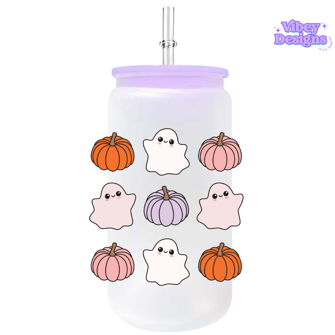 UV-DTF Transfer for Bottle, Glass, Mug, Diary - Ghosties & Pumpkins