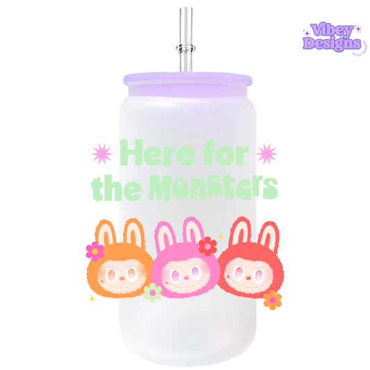 UV-DTF Transfer for Bottle, Glass, Mug, Diary - Here for the monsters green