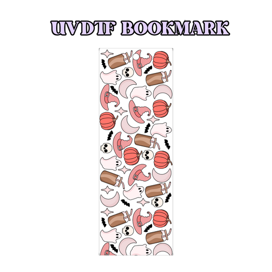 UV-DTF Bookmark Transfer - Halloween Coffee Pink