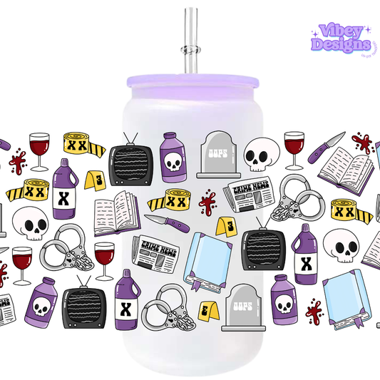 Uv Dtf Wrap For 16oz Libbey Glass - True Crime