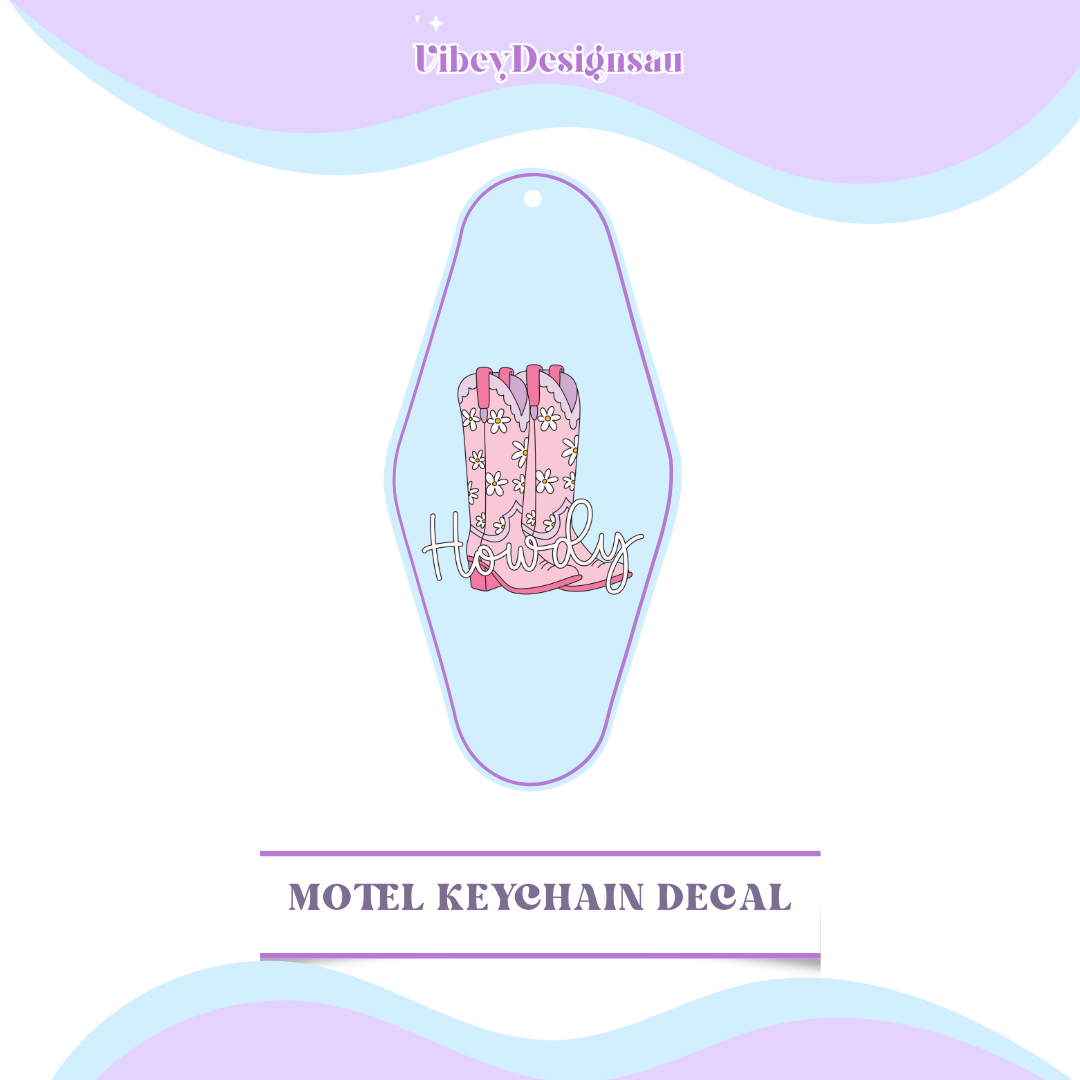 RTS Motel Keychain - Howdy Pink Boots