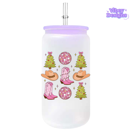 UV-DTF Transfer for Bottle, Glass, Mug, Diary - Christmas Cowgirl