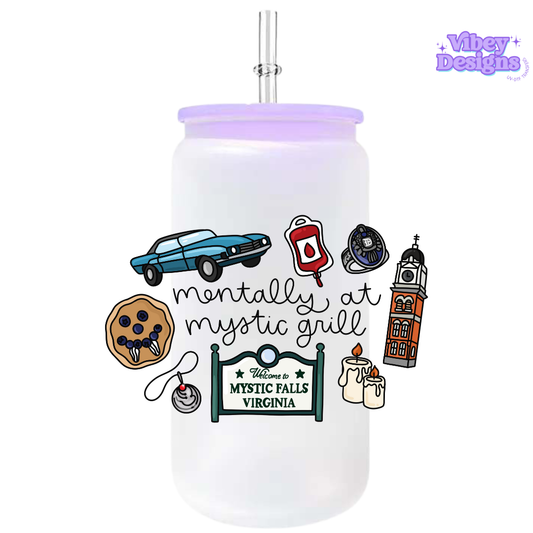 UV-DTF Transfer for Bottle, Glass, Mug, Diary - Mentally at mystic grill