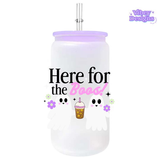 UV-DTF Transfer for Bottle, Glass, Mug, Diary - Here for the boos pink