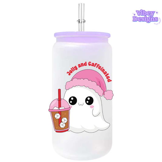UV-DTF Transfer for Bottle, Glass, Mug, Diary - Jolly and caffeinated